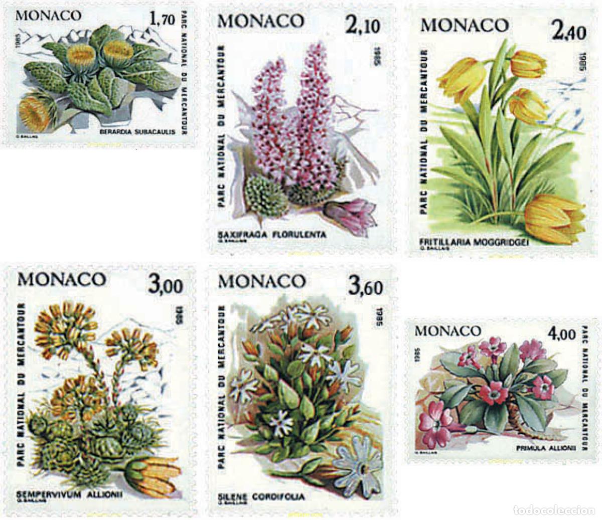 Sellos: 96956 MNH MONACO 1985 FLORES DEL PARQUE NACIONAL DE MERCANTOUR