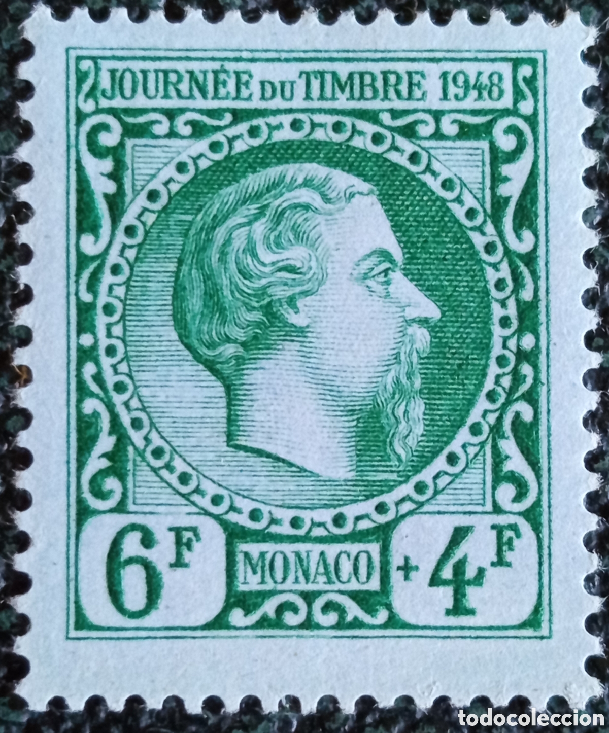 Sellos: M&oacute;naco 1948 D&iacute;a del Sello Carlos III 6F+4F MH Europa (Yvert #301)