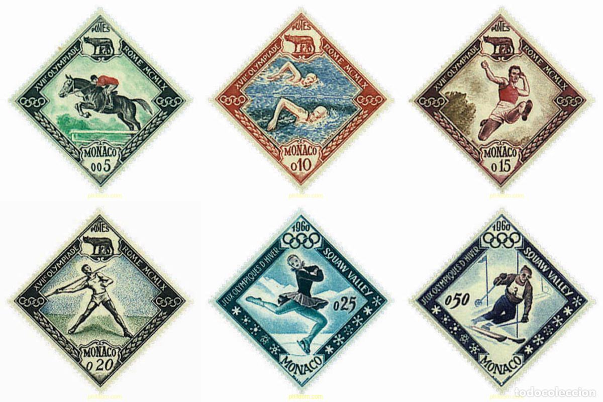 Sellos: 72779 MNH MONACO 1960 17 JUEGOS OLIMPICOS ROMA 1960 - 8 JUEGOS OLIMPICOS INVIERNO SQUAW VALLEY 1960