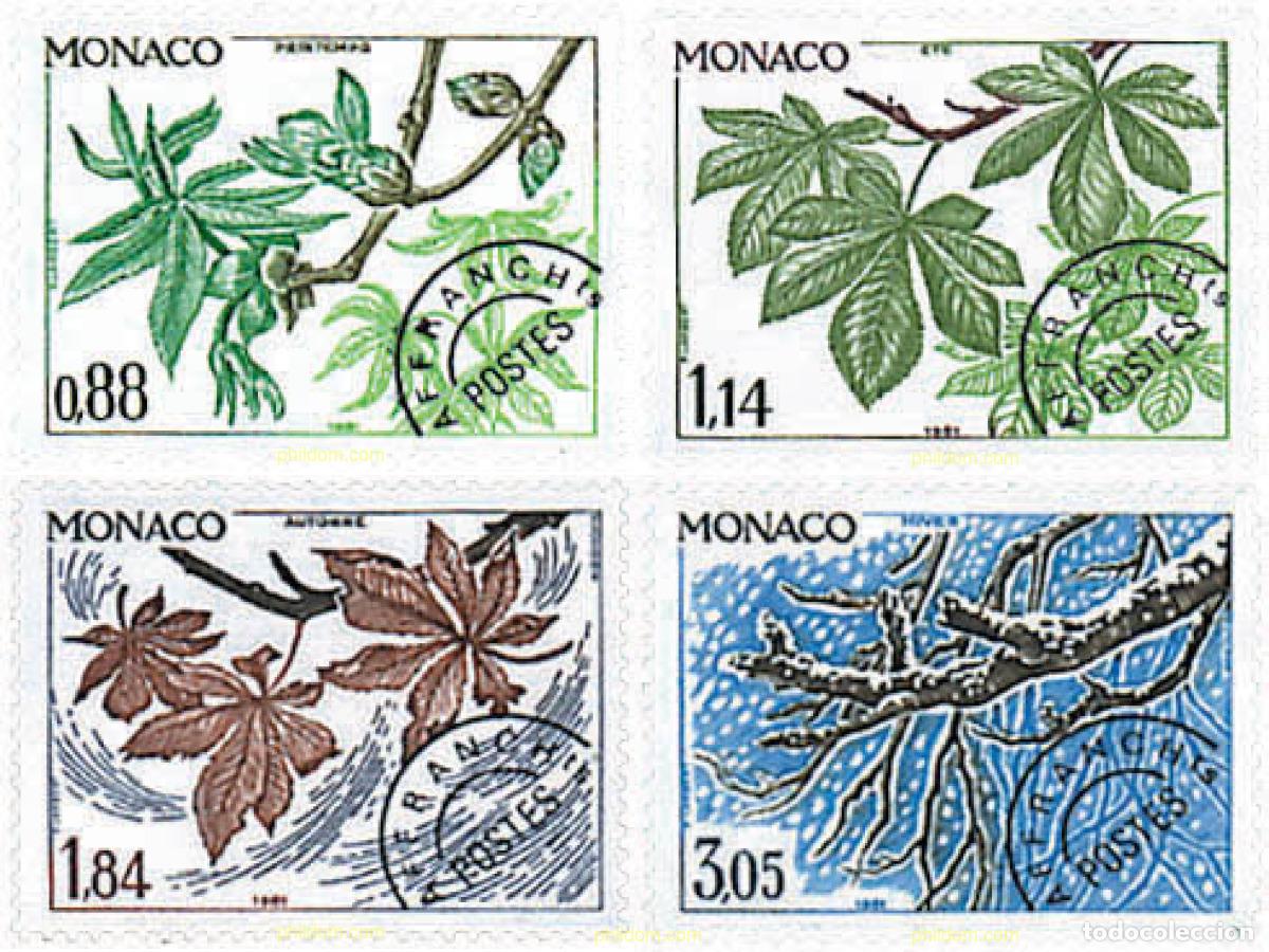 Sellos: 95426 MNH MONACO 1981 LAS CUATRO ESTACIONES DEL CASTA&Ntilde;O