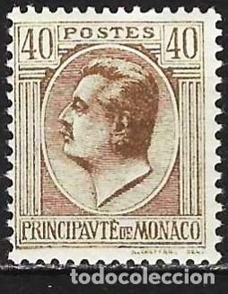 Sellos: Monaco 1924 - Mi 85 - YT 83 - Principe Luis II - MH*