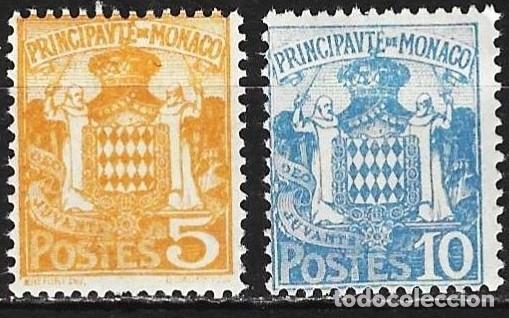 Sellos: Monaco 1924/26 - Mi 76 y 77 - YT 75 y 76 - Escudos de armas - MH*
