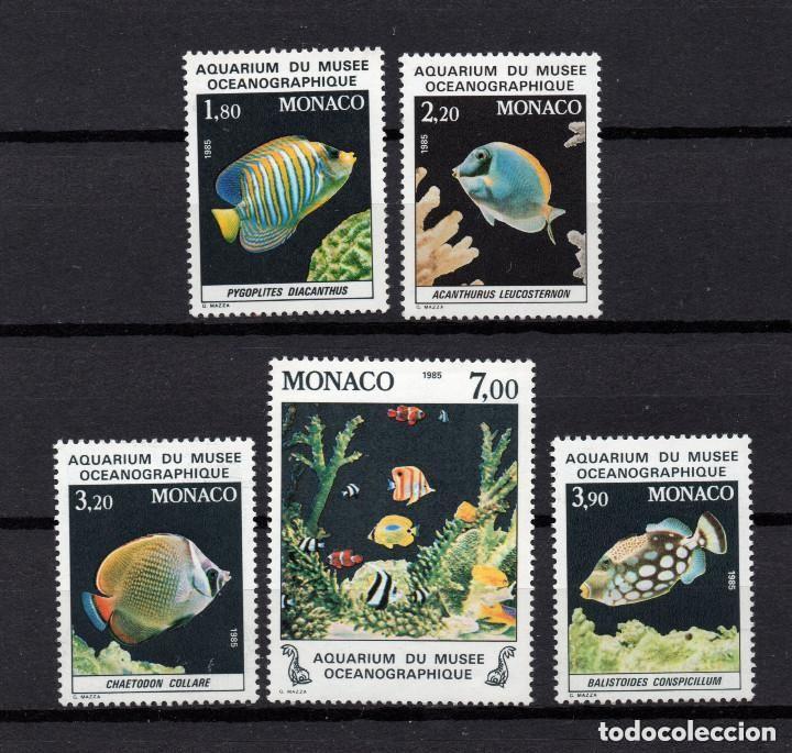 Selos: M&Oacute;NACO 1985 PECES SERIE YVERT 1483/1487 MNH** LUJO.