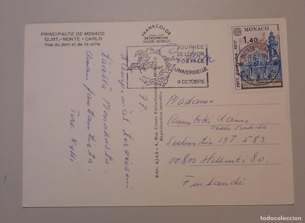 Briefmarken: Monaco 1977 Monte Carlo postal con matasello especial