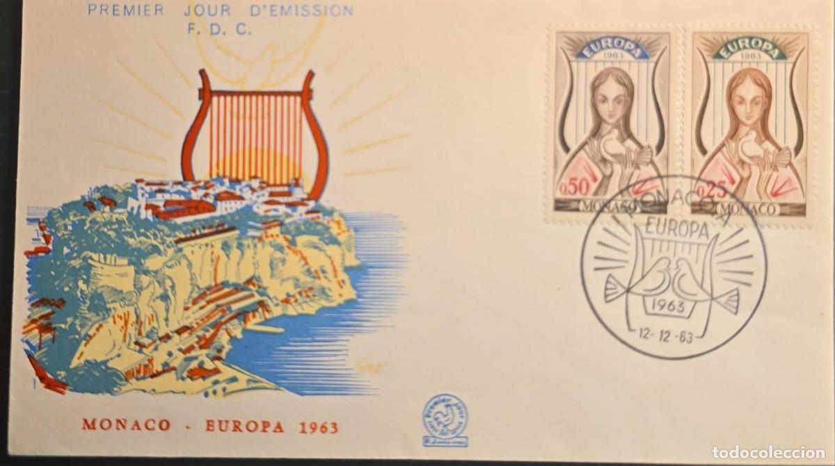 Sellos: TS)1963, MONACO, FIRST DAY COVER FROM THE PRINCIPALITY OF MONACO, &rdquo;EUROPA CEPT&rdquo; JOINT EUROPEAN ISSUE