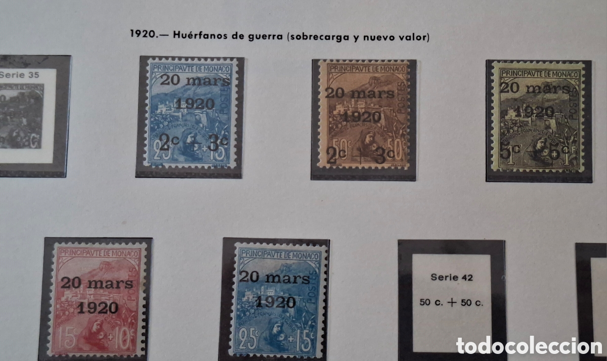 Briefmarken: Monaco sellos 1920 huerfanos de guerra sobrecargados Nuevos