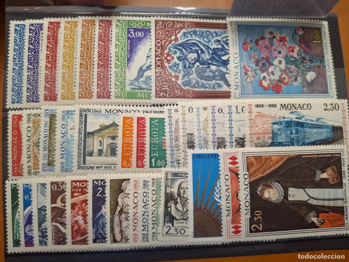 Selos: HB1557 Sellos MONACO a&ntilde;o 1968 completo en NUEVO sin aereos YVERT 736/771** v.c. 47 &euro;