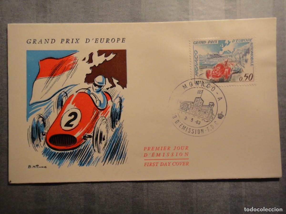 Briefmarken: M&oacute;naco, sobre 1&ordm; d&iacute;a, Gran Prix de Europa del autom&oacute;vil, a&ntilde;o 1963 ref, 102/2064
