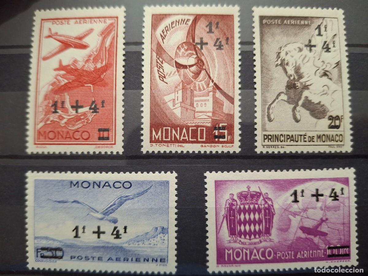 Selos: HB1578 Sellos MONACO CORREO AEREO a&ntilde;o 1945 YVERT 8/12** SERIE COMPLETA v.c. 4 &euro;