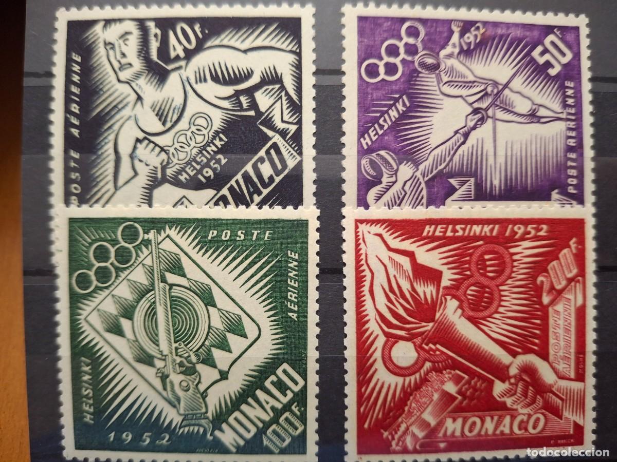 Selos: HB1586 Sellos MONACO CORREO AEREO a&ntilde;o 1953 YVERT 51/54** SERIE COMPLETA v.c. 92 &euro;