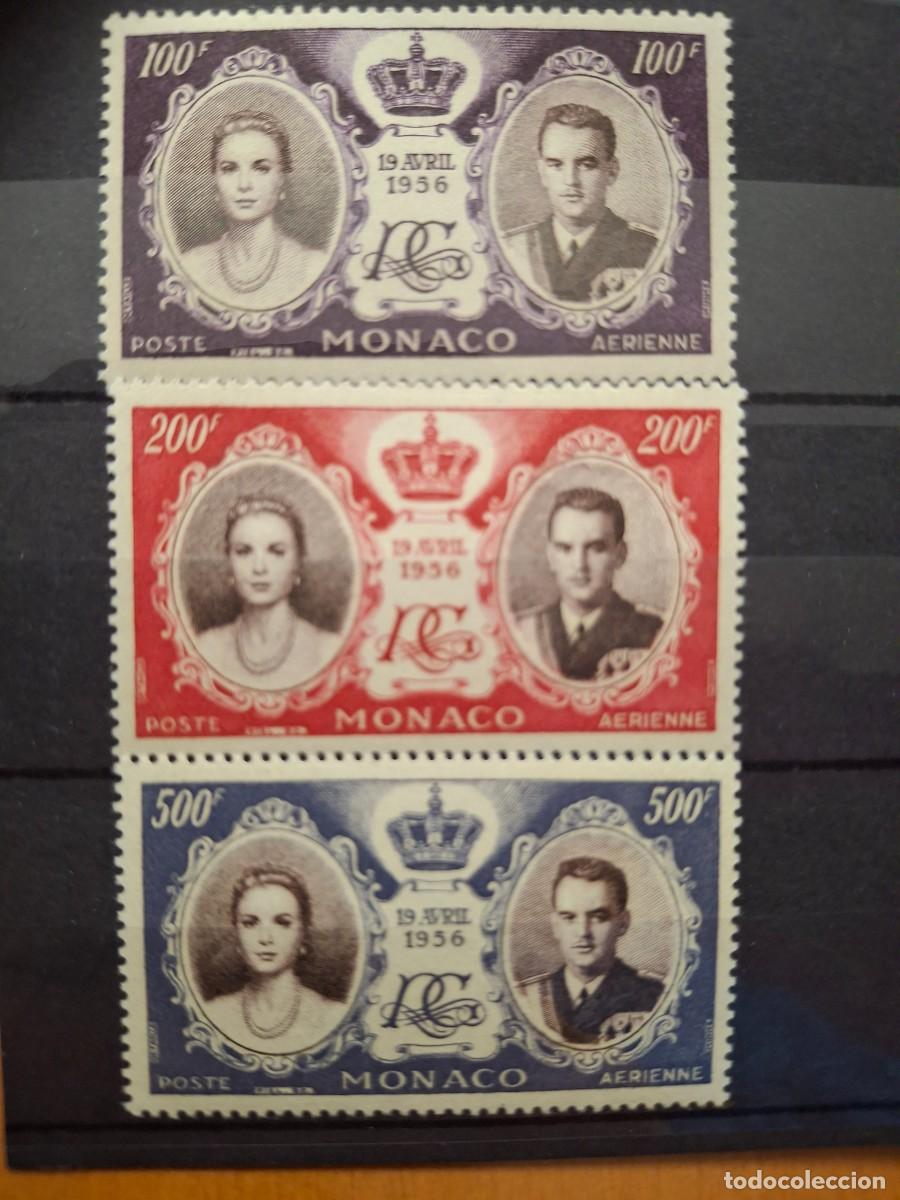 Selos: HB1589 Sellos MONACO CORREO AEREO a&ntilde;o 1956 YVERT 63/65** SERIE COMPLETA v.c. 8.50 &euro;