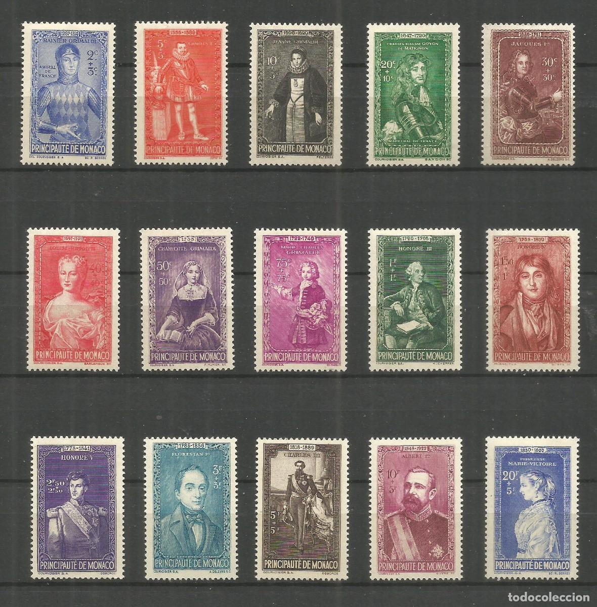 Francobolli: MONACO YVERT NUM. 234/248 ** SERIE COMPLETA SIN FIJASELLOS