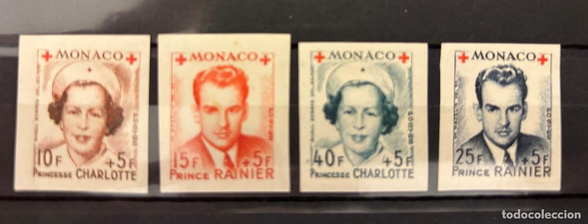 Sellos: Monaco 1949 Red cross 334B-337B MNH