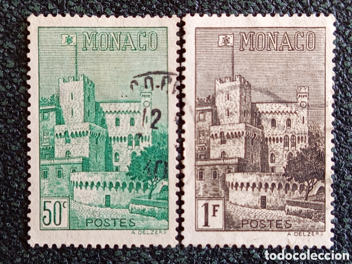 Sellos: Pareja Sellos M&oacute;naco 1939 Palacio del Pr&iacute;ncipe Yvert 174 y 176 Nuevo/Usado