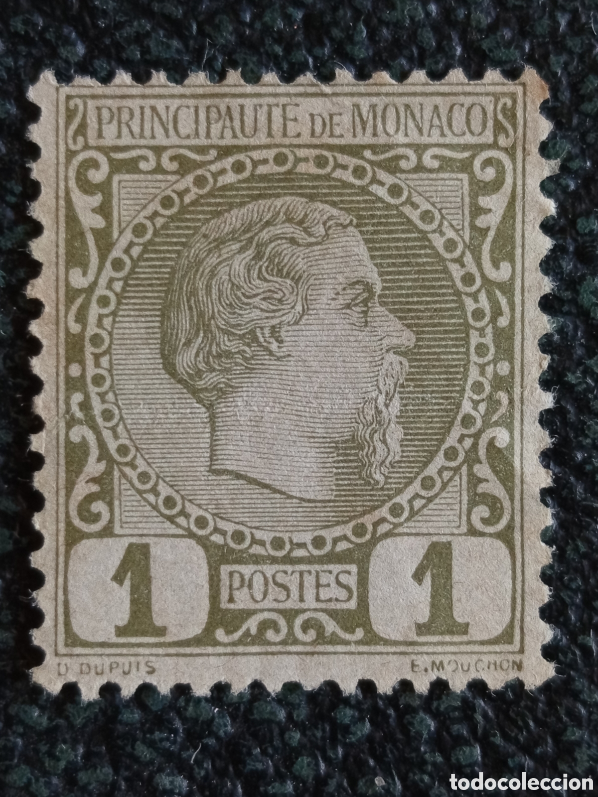 Sellos: Sello M&oacute;naco 1885 Primer Sello Emitido Pr&iacute;ncipe Carlos III 1c Yvert N&ordm; 1 Nuevo MH