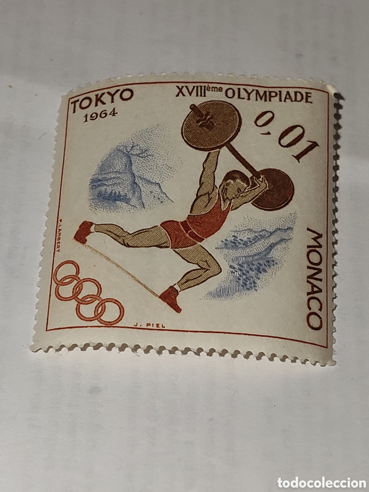 Sellos: Sello de M&oacute;naco juegos Ol&iacute;mpicos de verano Tokyo 1964