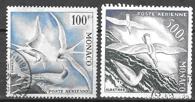 Sellos: SELLOS USADOS DE MONACO 1055, CORREO AEREO YT 55 + 57