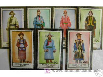 Sellos: MONGOLIA 1986 TRAJES REGIONALES 7 sellos - Foto 1