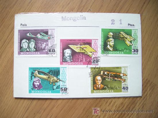 Sellos: 5 SELLOS DE MONGOLIA SOBRE AVIACION. 1978 - Foto 1