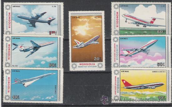 Sellos: MONGOLIA SERIE NUEVA TEMA AVIACION - Foto 1