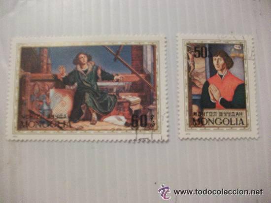 Sellos: LOTE DE  2 SELLOS DE MONGOLIA: COPERNICO , ASTRONOMIA - Foto 1