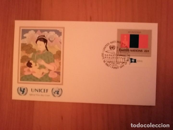 Sellos: MONGOLIA - SOBRE PRIMER DIA - A&Ntilde;O 1987 - UNICEF - Foto 1