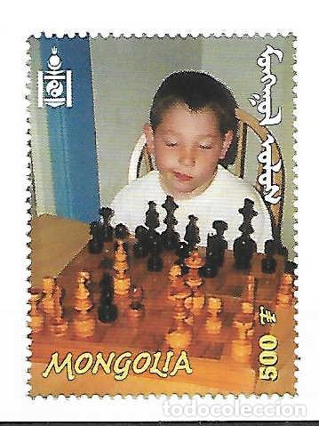 Sellos: Mongolia: sello de ajedrez, del a&ntilde;o 2001 - Foto 1