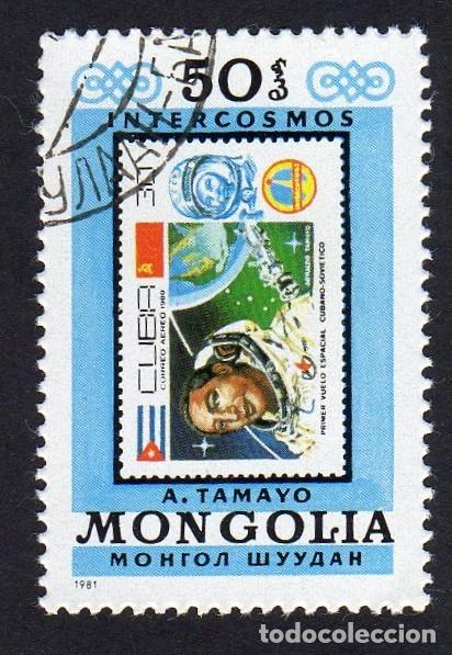 Sellos: Mongolia. Programa espacial &rdquo;Inter cosmos&rdquo;. 1981. YT-BF83F. Usado - Foto 1