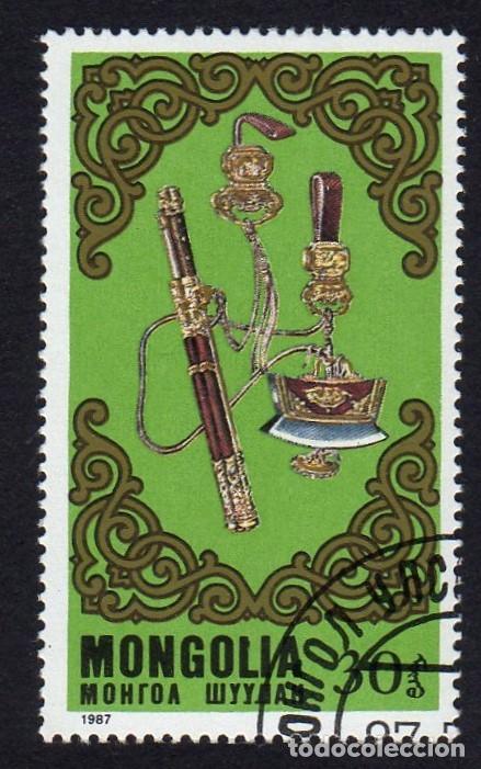 Sellos: Mongolia. Folklore. Ornamentos.1987. YT-1532. Usado - Foto 1