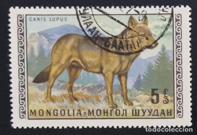 Sellos: MONGOLIA, WOLFDOG, USED - Foto 1