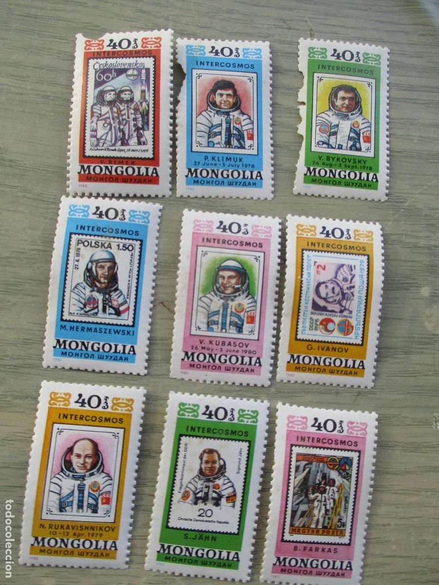 Sellos: NUEVE SELLOS DE: : MONGOLIA-1980-INTERCOSMOS - Foto 1