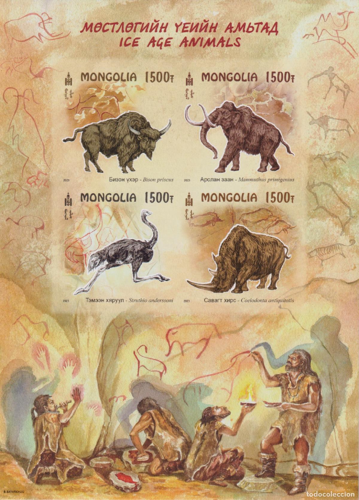 Sellos: Mongolia 2023 Ice Age Animals - Foto 1