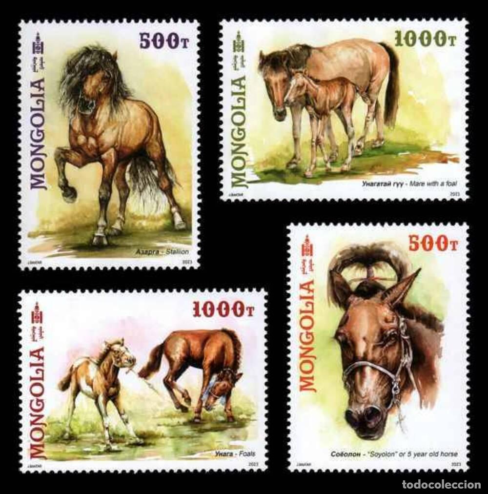 Sellos: Mongolia 2023 manada de caballos Caballos MNH - Foto 1