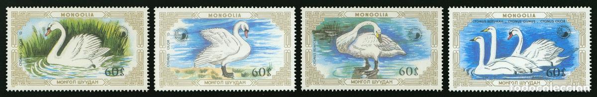 Sellos: Mongolia 1987 cisnes Aves MNH - Foto 1