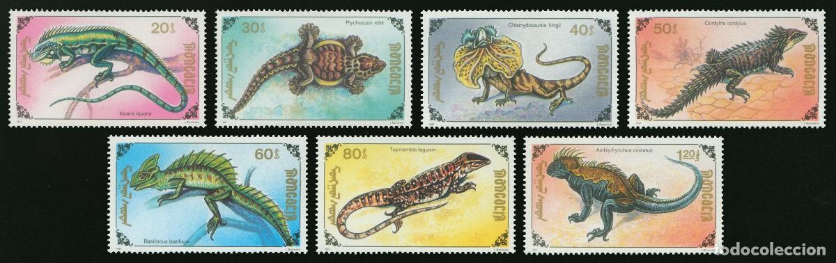 Sellos: Mongolia 1991 lagartos reptiles MNH - Foto 1