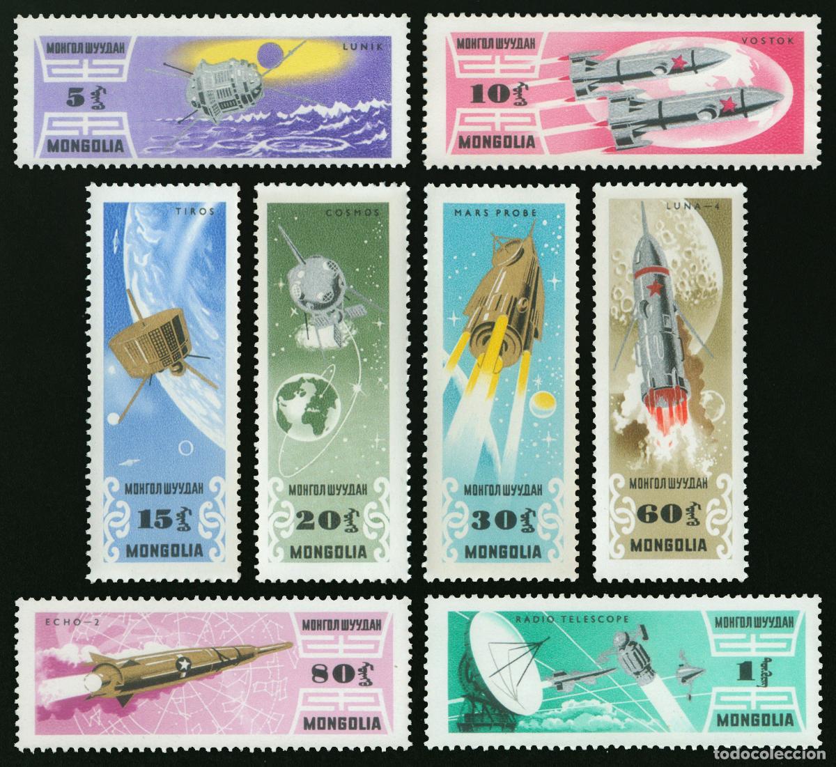 Sellos: Mongolia 1964 Exploraci&oacute;n espacial Espacio MNH - Foto 1