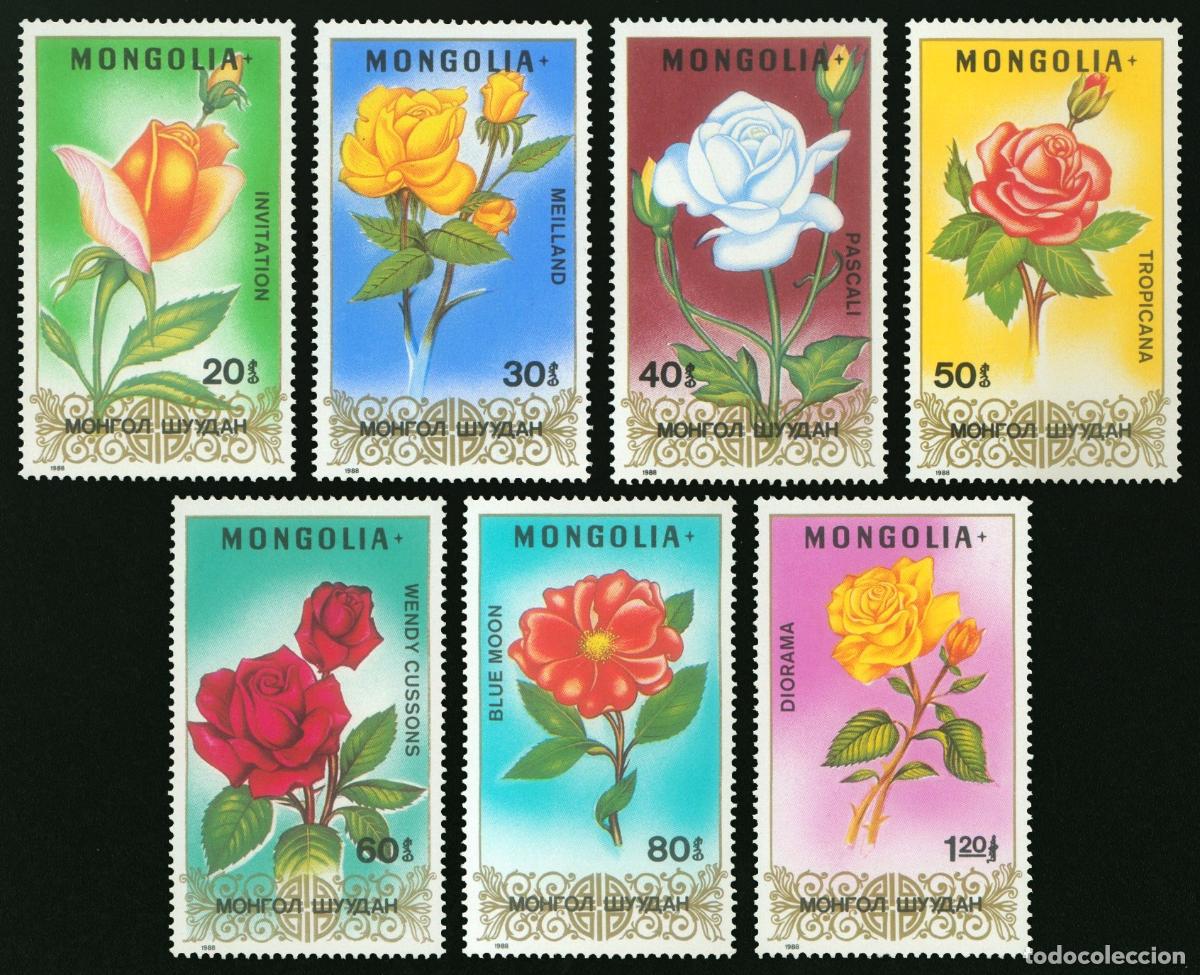 Sellos: Mongolia 1988 rosas rosas MNH - Foto 1