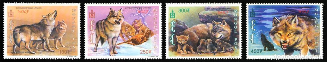 Sellos: Mongolia 1999 Lobos Fauna MNH - Foto 1