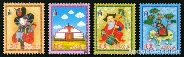 Sellos: Mongolia 2013 Cultura de Mongolia Arte MNH - Foto 1