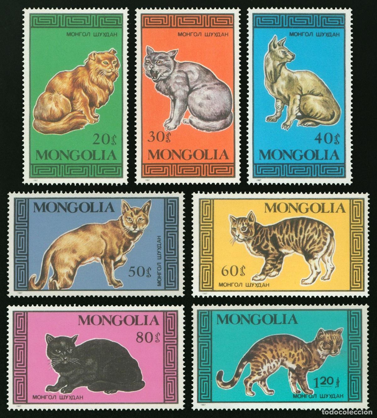 Sellos: Mongolia 1987 gatos gatos MNH - Foto 1