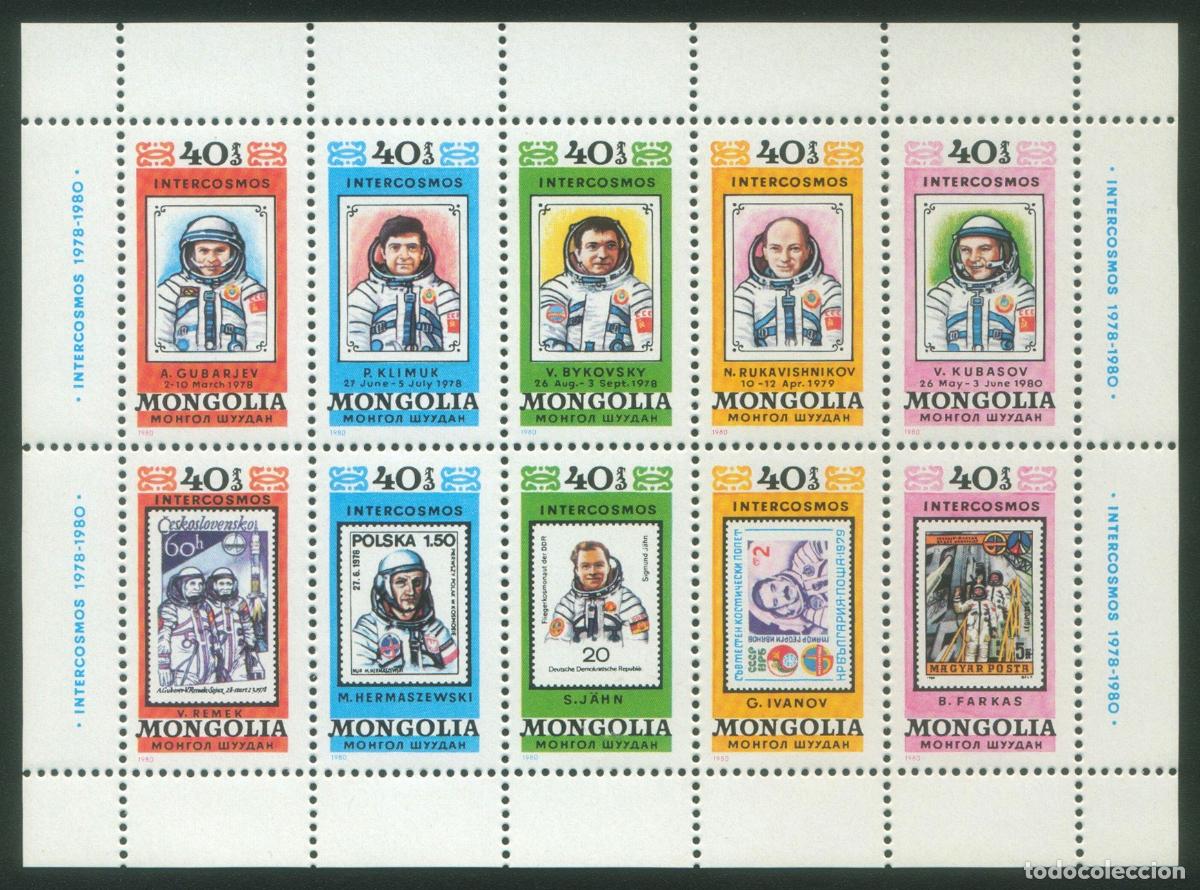 Sellos: Mongolia 1980 Intercosmos Espacio MNH - Foto 1