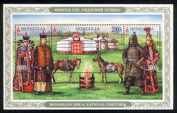 Sellos: Mongolia 2016 Trajes nacionales de Mongolia Pa&ntilde;o MNH - Foto 1