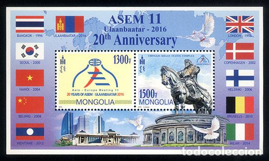 Sellos: Mongolia 2016 ASEM11-20 a&ntilde;os Monumentos MNH - Foto 1