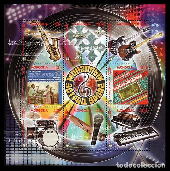 Sellos: Mongolia 2021 Arte pop mongol M&uacute;sicos MNH - Foto 1