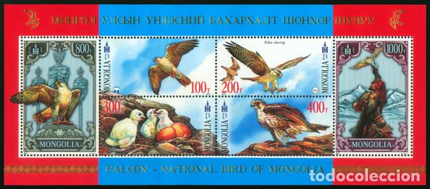 Sellos: Mongolia 2013 Halcones Aves MNH - Foto 1