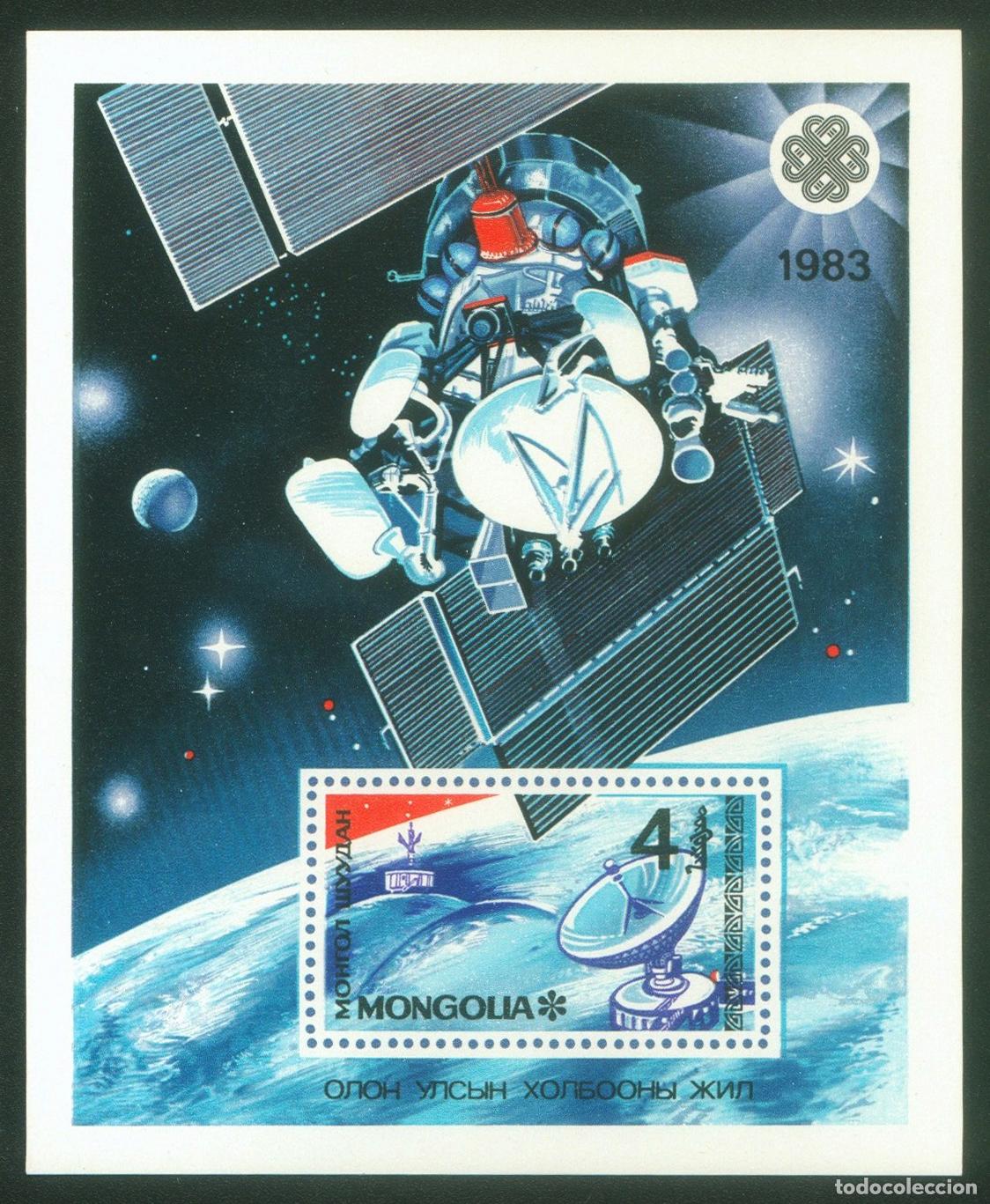 Sellos: Mongolia 1984 A&ntilde;o de la Comunicaci&oacute;n Internacional Espacio MNH - Foto 1
