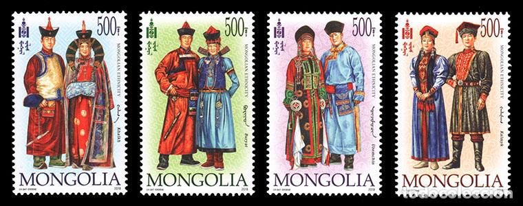 Sellos: Mongolia 2018 etnia mongol Pa&ntilde;o MNH - Foto 1