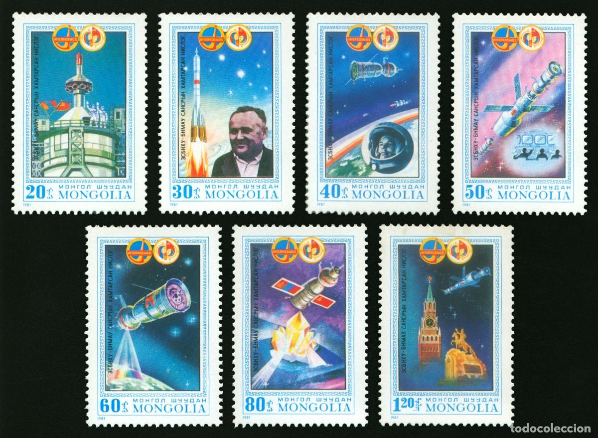 Sellos: Mongolia 1981 Vuelo espacial conjunto mongol-sovi&eacute;tico Espacio MNH - Foto 1