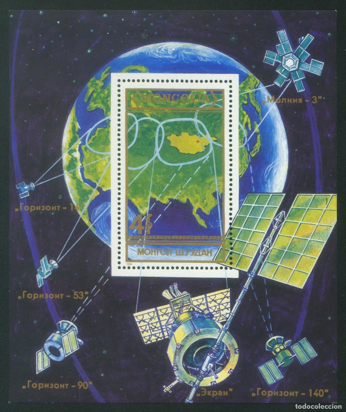 Sellos: Mongolia 1989 Exploraci&oacute;n espacial Espacio MNH - Foto 1