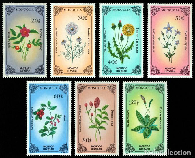 Sellos: Mongolia 1985 Hierbas medicinales Flora MNH - Foto 1